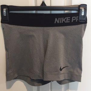 Gray Nike Dri-fit spandex shorts